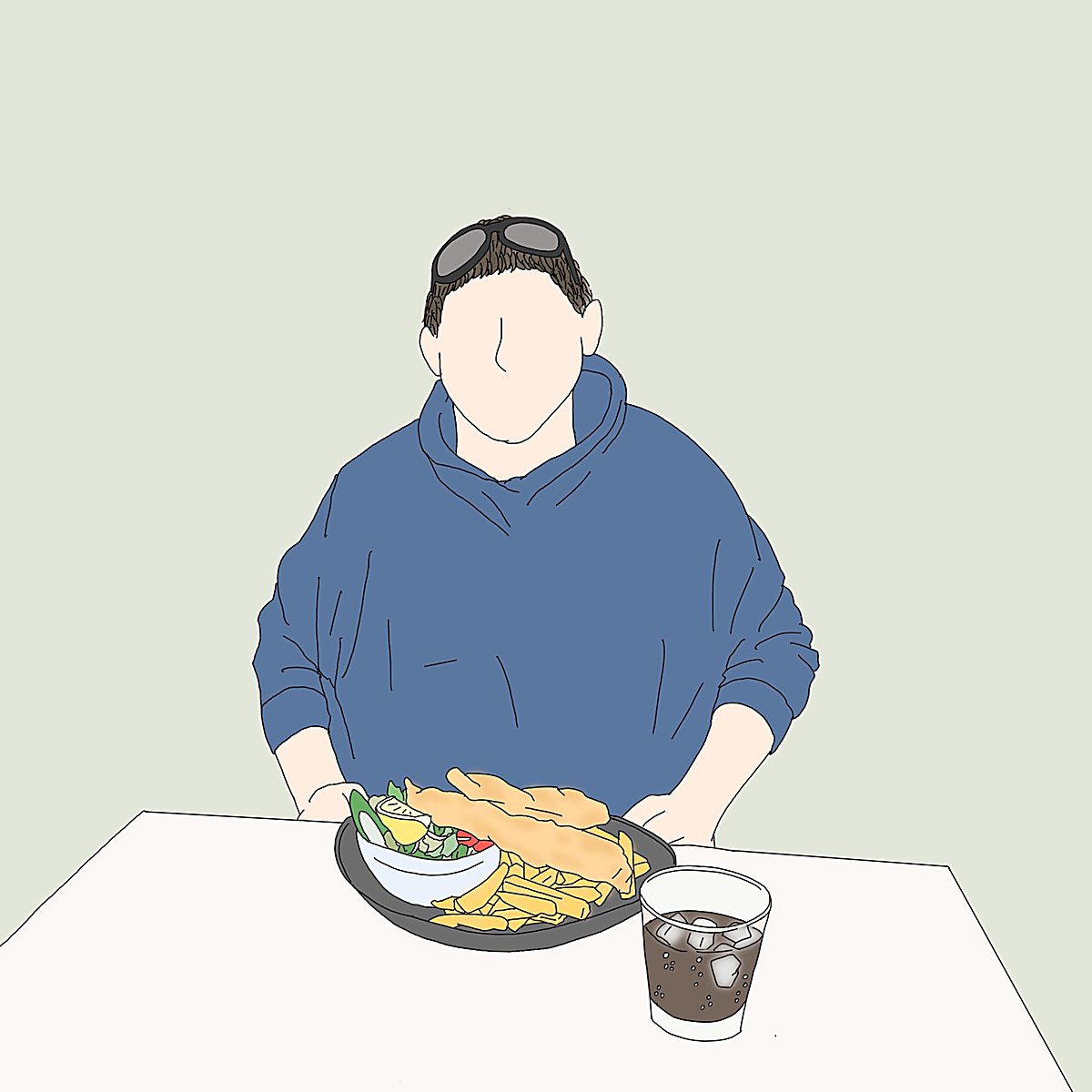 Illustration of a participant enjoying a meal out