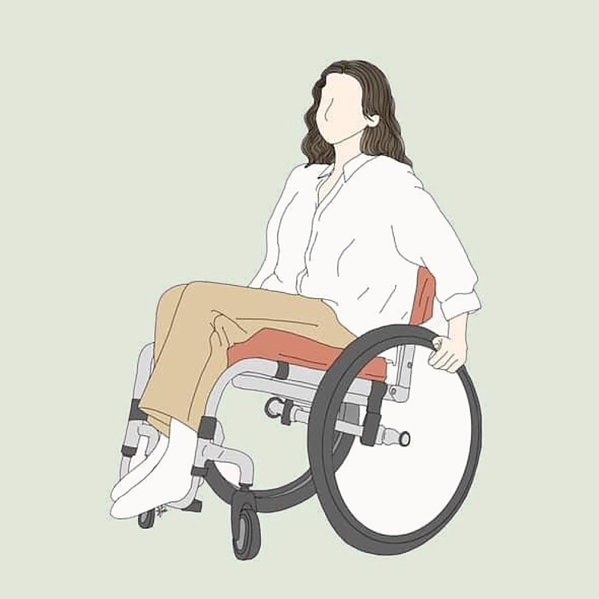 Illustration of a woman using a wheelchair